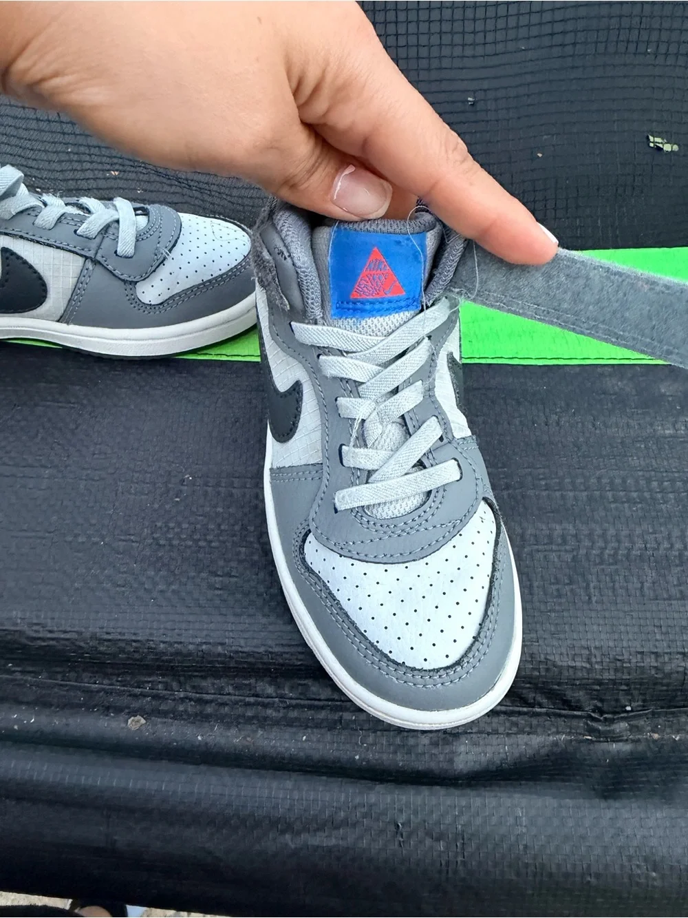 Nike Kids Gray and Black High-Top Sneakers